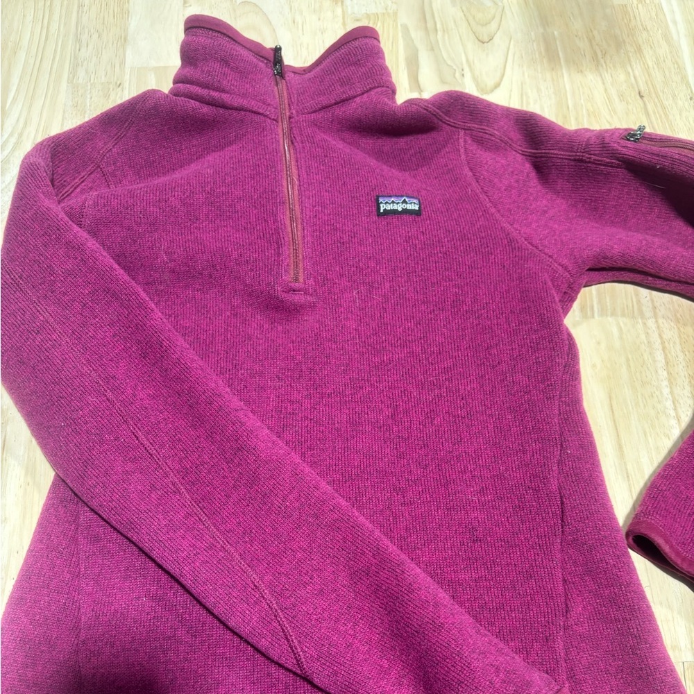 Patagonia pink better sweater 1/4 zip pullover top XS